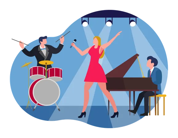 Musician performing in concert  Illustration