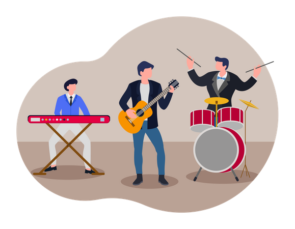 Musician performing in concert  Illustration