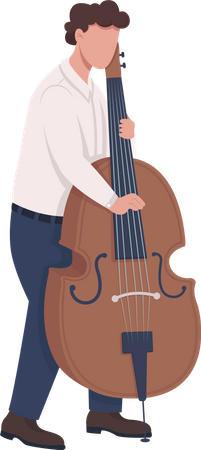 Musician playing cello with fingers Illustration