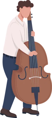 Musician playing cello with fingers  Illustration