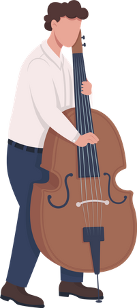 Musician playing cello with fingers  Illustration