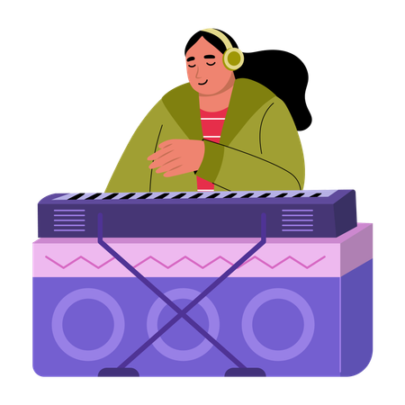 Musician playing music  Illustration