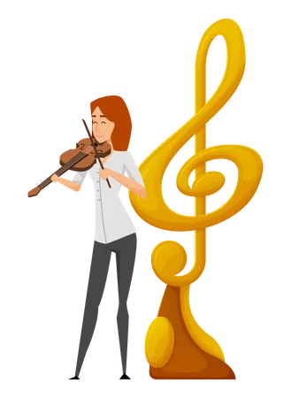 Musician playing violin  Illustration