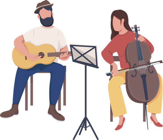 Musicians band  Illustration