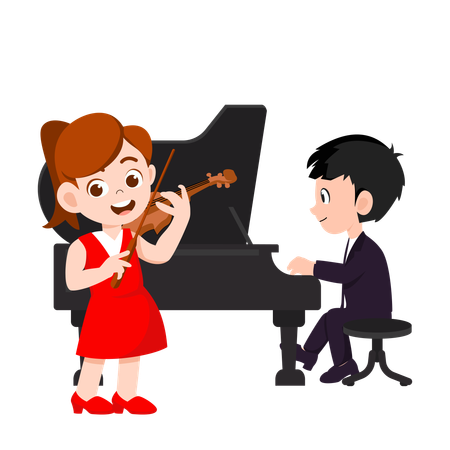 Musicians performing music  Illustration