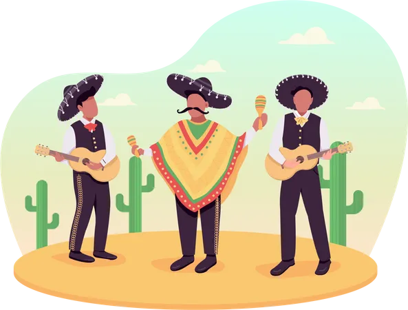 Musiciens mexicains  Illustration