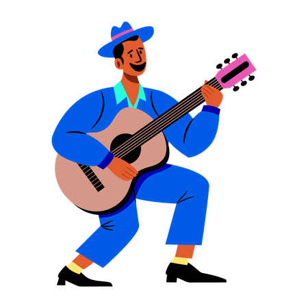 Músico de flamenco  Ilustração