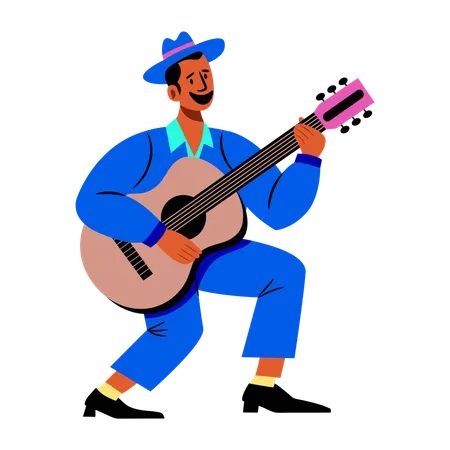 Músico de flamenco  Ilustração