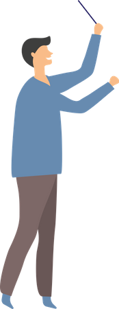 Músico masculino compondo música  Ilustração
