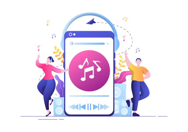 App zum Musikhören  Illustration