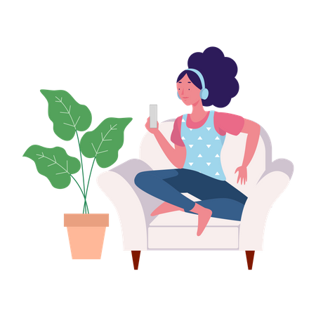 Musik hören  Illustration