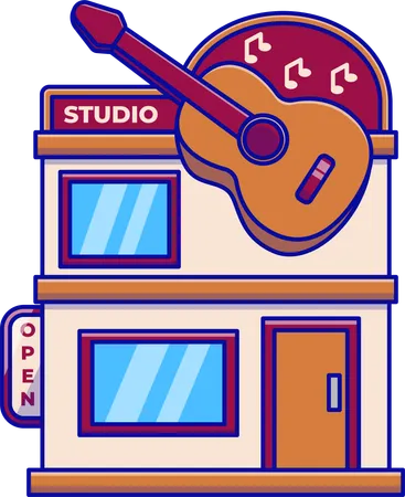 Gebäude eines Musikstudios  Illustration