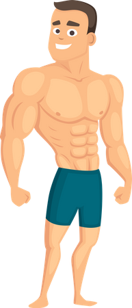 Muskulöser Bodybuilder  Illustration