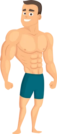 Muskulöser Bodybuilder  Illustration