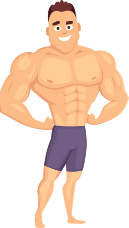 Muskulöser Mann stehend  Illustration