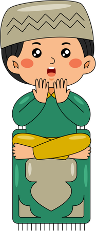 Muslim boy doing namaz  Illustration