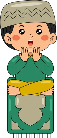 Muslim boy doing namaz  Illustration