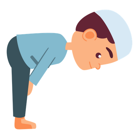Muslim boy doing pray Illustration