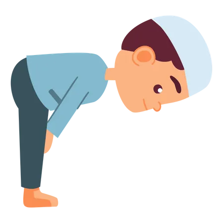 Muslim boy doing pray  Illustration