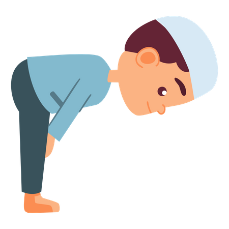 Muslim boy doing pray  Illustration