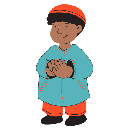 Muslim Boy Greeting  Illustration