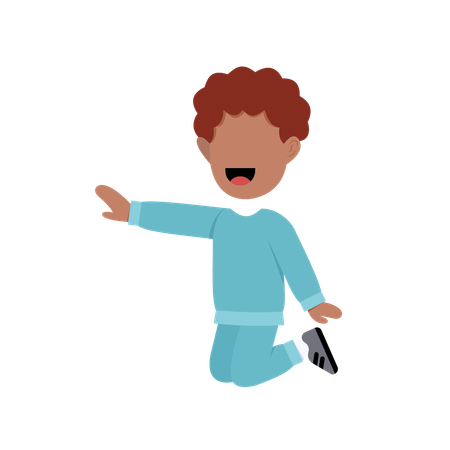 Muslim Boy jumping in air  Illustration