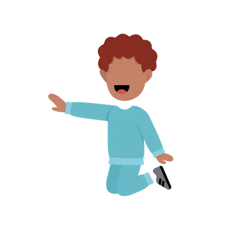 Muslim Boy jumping in air  Illustration