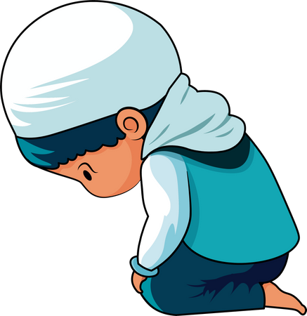 Muslim Boy Offering Namaz  Illustration