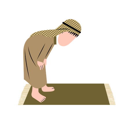 Muslim Boy Prayer Movement  Illustration