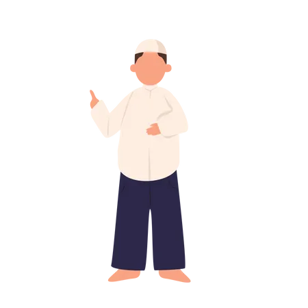 Muslim Boy Praying Illustration