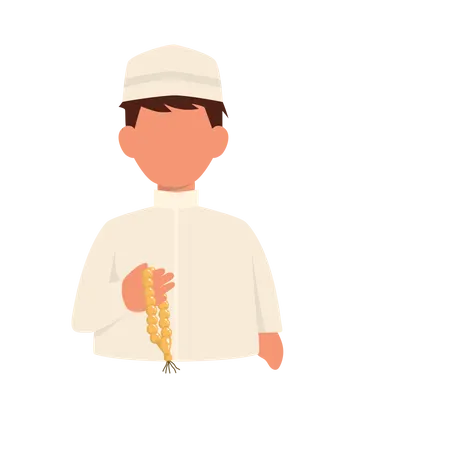 Muslim Boy Praying Illustration