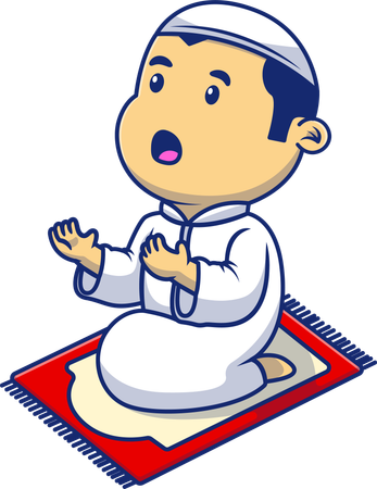 Muslim Boy Praying  Illustration