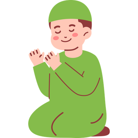 Muslim Boy Praying  Illustration