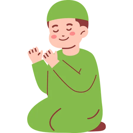 Muslim Boy Praying  Illustration