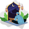 boy reading quran illustration free download