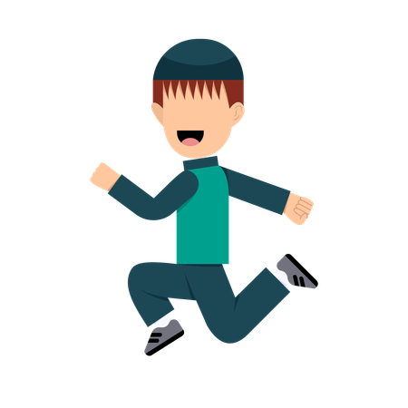 Muslim Boy running  Illustration