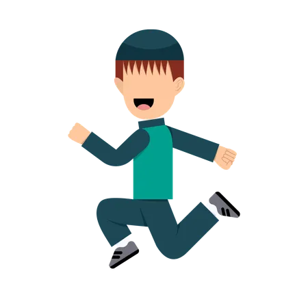 Muslim Boy running  Illustration