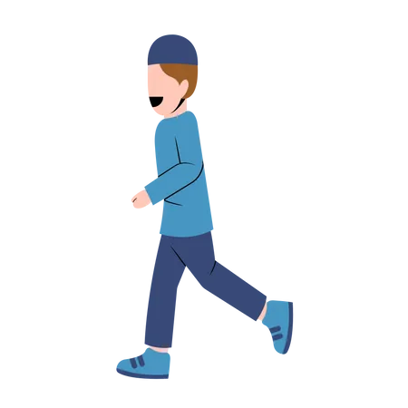 Muslim Boy running  Illustration