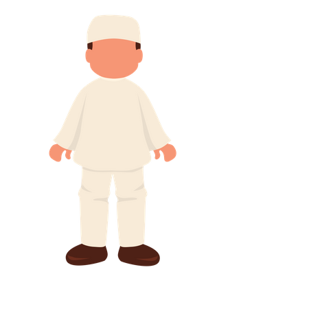 Muslim boy standing Illustration