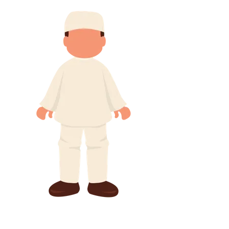 Muslim boy standing Illustration