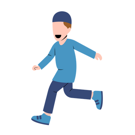 Muslim Boy walking  Illustration