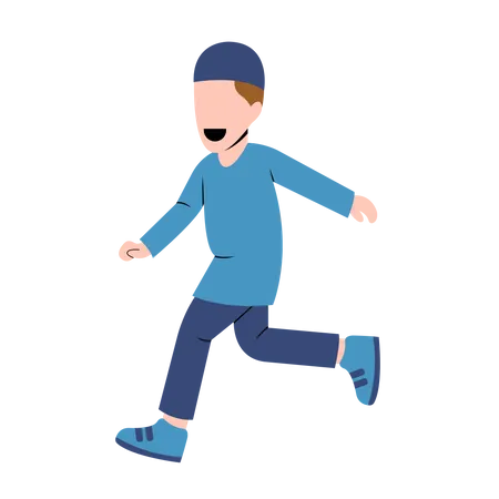 Muslim Boy walking  Illustration