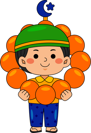 Muslim boy wearing tasbih  Illustration