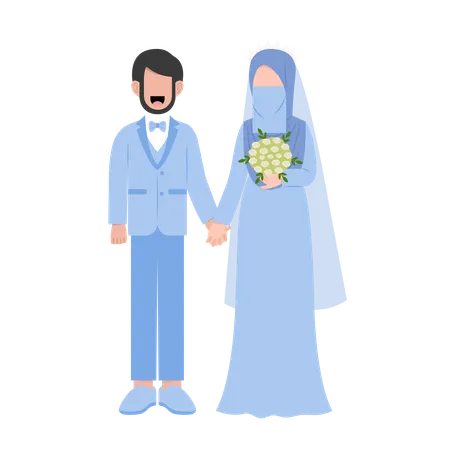 Muslim bride and groom  Illustration