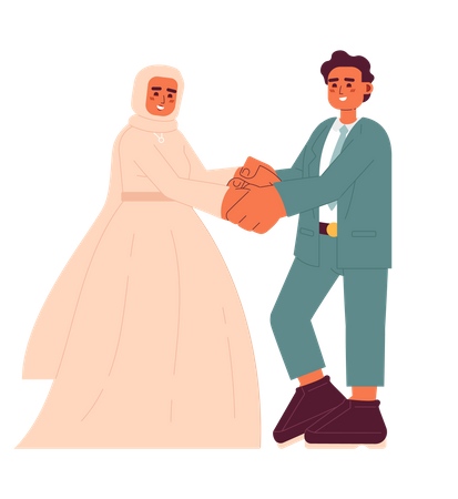 Muslim bride and groom reception  Illustration