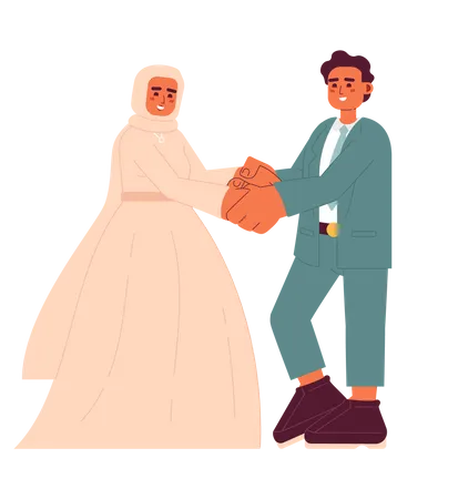 Muslim bride and groom reception  Illustration