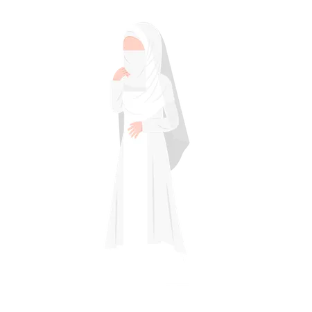 Muslim bride giving standing pose  Illustration