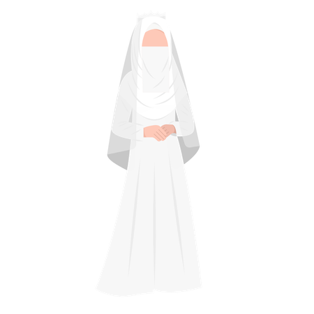 Muslim bride giving standing pose  Illustration