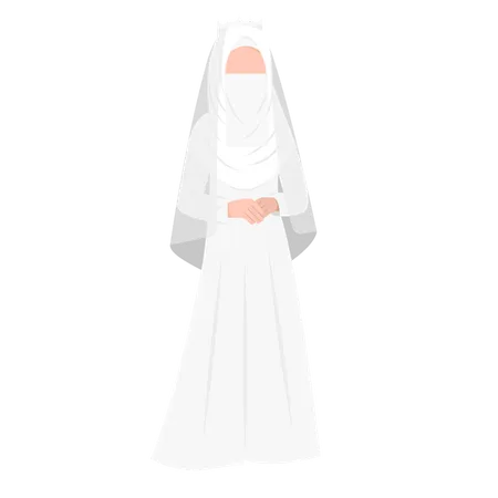 Muslim bride giving standing pose  Illustration