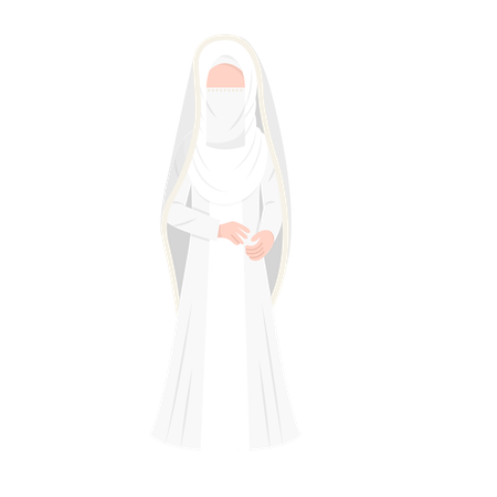 Muslim bride standing  Illustration